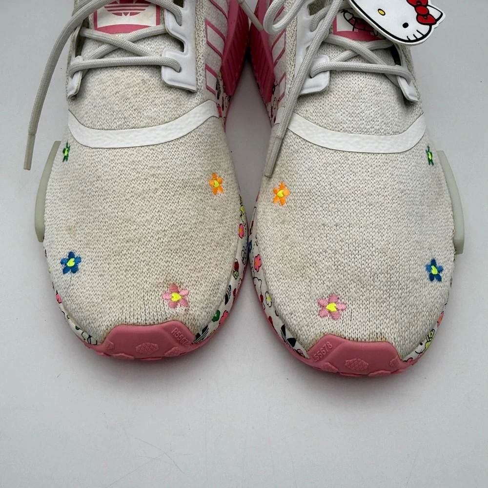 Adidas NMD R1 Hello Kitty‎ Floral Sneakers Casual Shoes Pink White Youth Size 7
